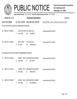 Broadcast Applications 1/30/2012