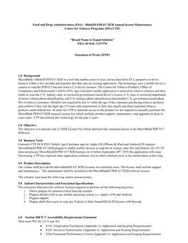 FDA) - Blinkid PDF417 B2B Annual License Maintenance Center for Tobacco Programs (FDA/CTP