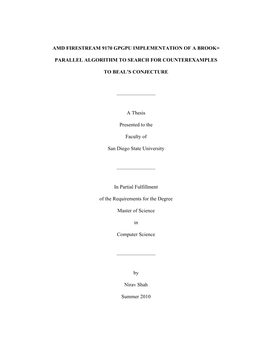 Amd Firestream 9170 Gpgpu Implementation of a Brook+