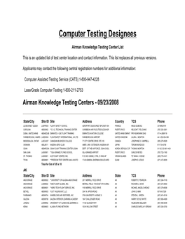 Computer Testing Designees