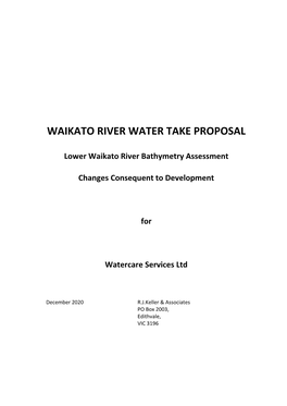 Waikato River Water Take Proposal