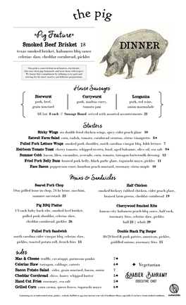 The Pig Dinner Menu