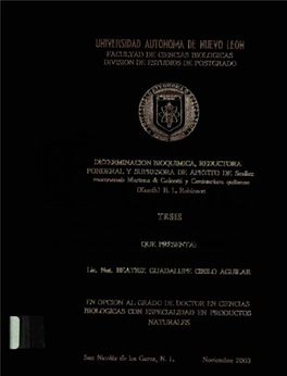 DETERMINACIÓN BIOQUÍMICA, REDUCTORA PONDERAL Y SUPRESORA DE APETITO DE Smilax Moranensís Martens & Galeotti Y Centaurium Quítense (Kunth) B.L