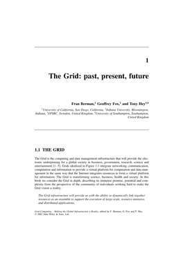 The Grid: Past, Present, Future