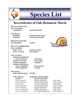 Species List