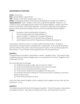 Lamentations Overview