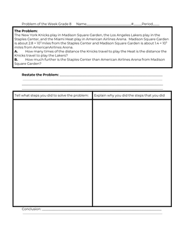 Problem of the Week Grade 8 Name______#_____Period____