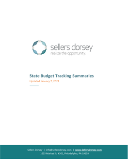 State Budget Tracking Summaries Updated January 7, 2021