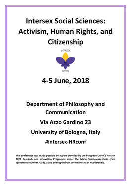 Intersex Social Sciences: Activism, Human Rights, and Citizenship