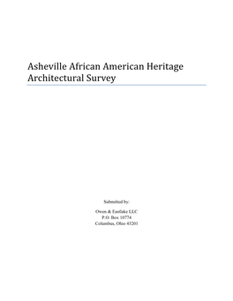 Asheville African American Heritage Architectural Survey