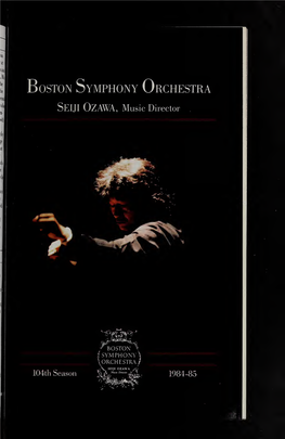 Boston Symphony Orchestra Concert Programs, Season 104, 1984-1985