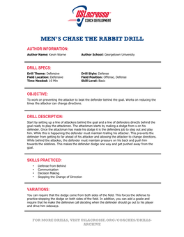 Men's Chase the Rabbit Drill