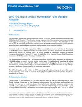 2020 EHF First Round Standard Allocation Paper