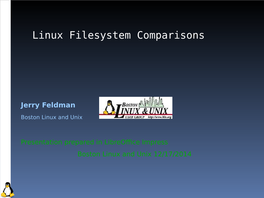 Linux Filesystem Comparisons