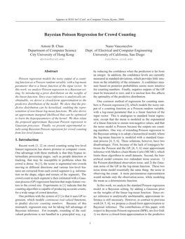 Bayesian Poisson Regression for Crowd Counting