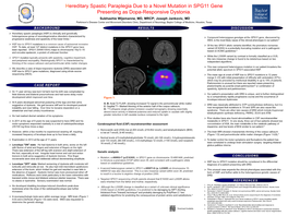 Hereditary Spastic Paraplegia Due to a Novel Mutation in SPG11 Gene Presenting As Dopa-Responsive Dystonia