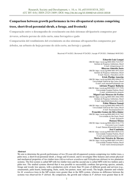 Comparison Between Growth Performance in Two Silvopastoral