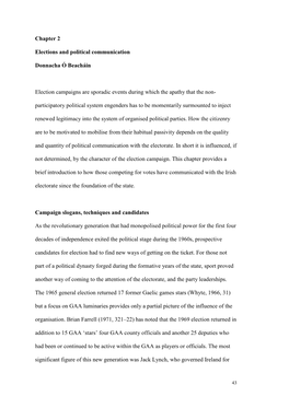 Chapter 2 Elections and Political Communication Donnacha Ó