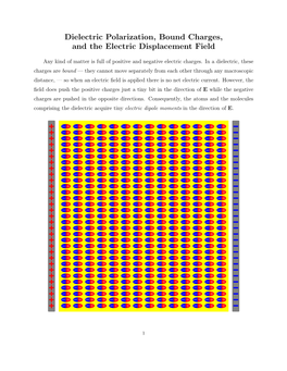Dielectric Polarization, Bound Charges, and the Electric Displacement Field