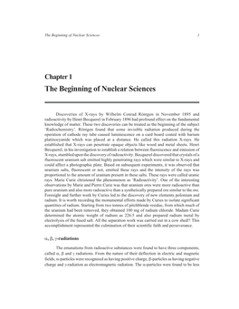 The Beginning of Nuclear Sciences 1