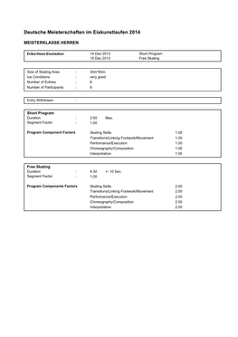 Deutsche Meisterschaften Im Eiskunstlaufen 2014