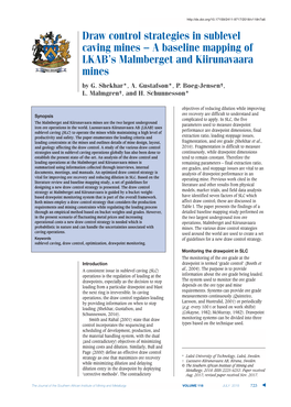 Draw Control Strategies in Sublevel Caving Mines — a Baseline Mapping of LKAB’S Malmberget and Kiirunavaara Mines by G