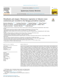 Woodlands and Steppes: Pleistocene Vegetation in Yakutia's Most Continental Part Recorded in the Batagay Permafrost Sequence