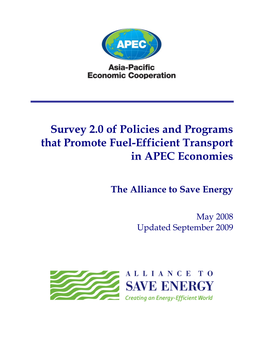 Survey of Transport Efficiency Policies and Programs in APEC Economies