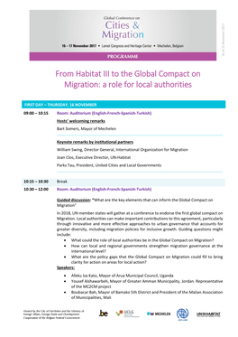 From Habitat III to the Global Compact on Migration: a Role for Local Authorities