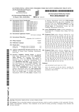 WO 2016/044447 Al 24 March 2016 (24.03.2016) P O P C T