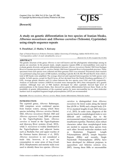 A Study on Genetic Differentiation in Two Species of Iranian Bleaks