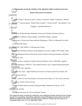 Metagenomics Unveils the Attributes of the Alginolytic Guilds of Sediments from Four Distant Cold Coastal Environments