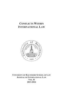 University of Baltimore School of Law Journal of International Law Vol