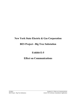 New York State Electric & Gas Corporation BES Project