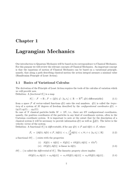 Lagrangian Mechanics