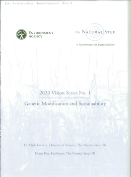 2020 Vision Series No. 1 Genetic Modification and Sustainability