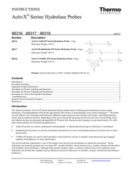 Activx Serine Hydrolase Probes