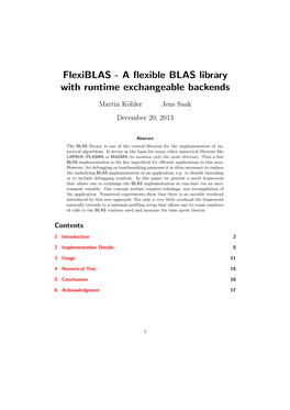 Flexiblas - a ﬂexible BLAS Library with Runtime Exchangeable Backends