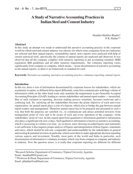 A Study of Narrative Accounting Practices in Indian Steel and Cement Industry