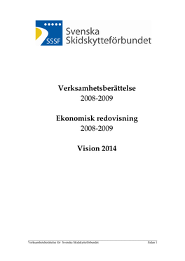 Verksamhetsberättelse 2008-2009