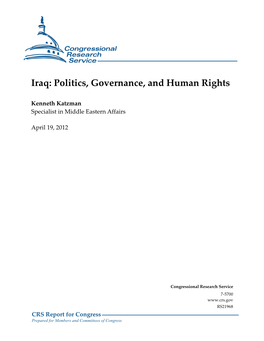 Iraq: Politics, Governance, and Human Rights