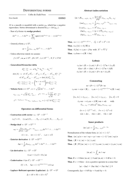 Operators on Di Erential Forms Abstract Index Notation Leibniz Commuting Inner Products