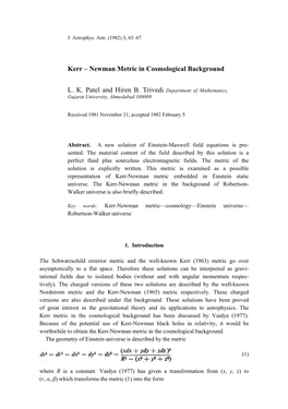 Kerr — Newman Metric in Cosmological Background