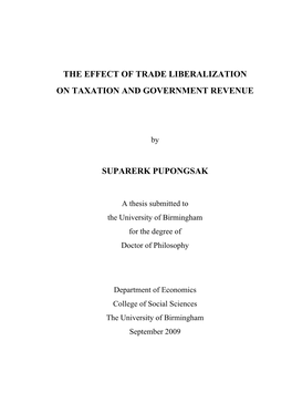 The Effect of Trade Liberalization on Taxation and Government Revenue