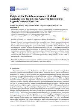 Origin of the Photoluminescence of Metal Nanoclusters: from Metal-Centered Emission to Ligand-Centered Emission