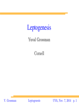 Leptogenesis