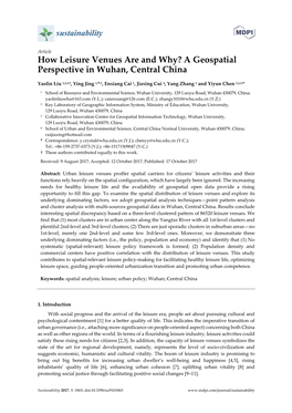 How Leisure Venues Are and Why? a Geospatial Perspective in Wuhan, Central China