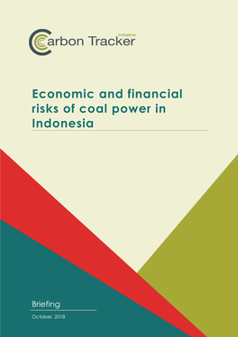 Economic and Financial Risks of Coal Power in Indonesia 10/29/2018