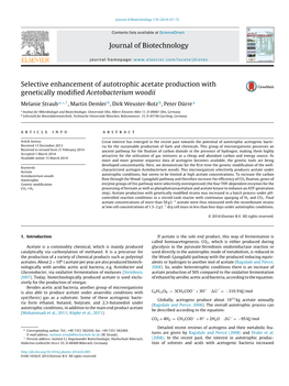 Selective Enhancement of Autotrophic Acetate Production with Genetically Modified Acetobacterium Woodii