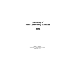 Summary of NWT Community Statistics